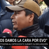 “COMO MILITANTES, ESTAMOS DISPUESTOS A SACAR LA CARA POR NUESTRO COMANDANTE EVO MORALES”