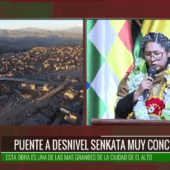 PUENTE A DESNIVEL SENKATA ES “A PRUEBA DE DINAMITAS”, AFIRMA ALCALDESA EVA COPA.