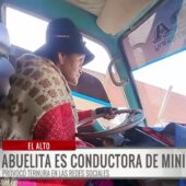 Abuelita destaca como chofer de minibús en la línea 470