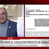 TSE envía proyecto de ley para convocar elecciones subnacionales en Bolivia