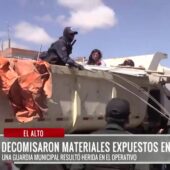 Operativo en El Alto deja una guardia herida tras el decomiso de materiales en vía pública