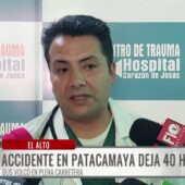 20 de 40 heridos en accidente de Patacamaya son venezolanos, reciben atención en Hospital El Kenko