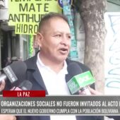 Fabio Pérez critica exclusión de organizaciones sociales del acto de posesión en La Paz