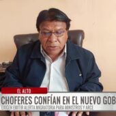 Federación de Choferes de El Alto solicita alerta migratoria para autoridades salientes