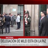 Gendarmería argentina inspecciona medidas de protección al presidente Milei en La Paz