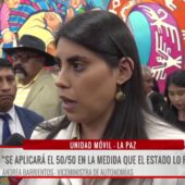 Viceministra Andrea Barrientos anuncia consolidación del 50/50 para regiones y municipios